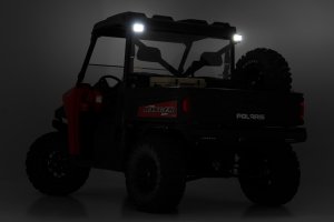 Polaris Ranger 900 XP EPS Hunter Deluxe Edition LED Light - Rear - Rough Country - RR Cage Mount, Wide Angle - Chrome - '15-'16 Polaris Ranger 900 XP EPS Hunter Deluxe Edition LED Light - Rear - Rough Country - RR Cage Mount, Wide Angle - Chrome - '15-'16